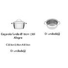 Cuscuzeira Allegra Em Aco Inox Com Fundo Triplo 2 Pecas Tramo