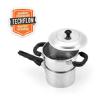 Cuscuzeira De Alumínio 1 Litro Com Cabo Resistente Cinza