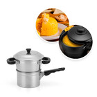 Cuscuzeira De Alumínio 1 Litro Com Cabo Resistente Cinza