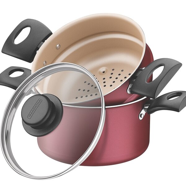 Cuscuzeira De Alumínio Com Revestimento Interno De Antiaderen