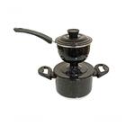 Cuscuzeira Individual De Aluminio Preta Pig 800ml Docesar