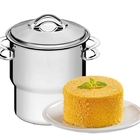 Cuscuzeira Solar Em Aco Inox Com Tampa E Alcas 14 Cm 2,2 L Tr