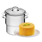 Cuscuzeira Solar Em Aco Inox Com Tampa E Alcas 14 Cm 2,2 L Tr