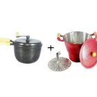 Cuscuzeiro N20 + Pipoqueira De Alumínio Fundido Craqueados