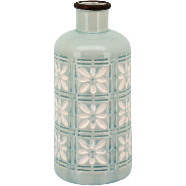 Cuzco Garrafa Decorativa 28x13x13cm Cerâmica Azul