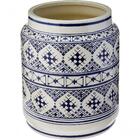Dacle Vaso Decorativo Ceramica Azul E Branco Home&co 26x22cm