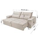 Dallas Sofá Reclinável Retrátil 2,50 Areia 3 Lugares Império