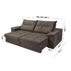 Dallas Sofá Reclinável Retrátil 2,50 Marrom 3 Lugares Império