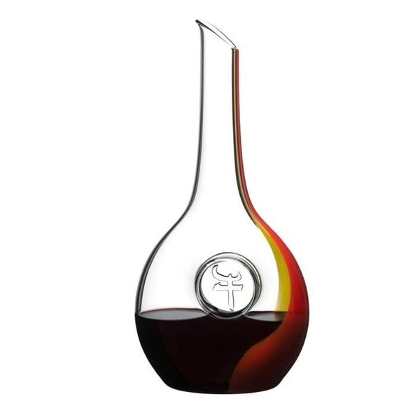 Decanter Chinese Zodiac Ox Stripe Red Yellow Amarelo Riedel
