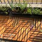 Deck De Madeira Modular 30x30 Cm Réguas 4 Cm Com Pintura Neon