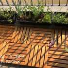 Deck De Madeira Modular 30x30 Cm Réguas 4 Cm Com Pintura Neon