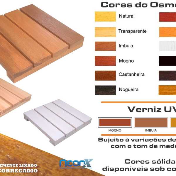Deck De Madeira Modular 30x30 Cm Réguas 7 Cm Neonx Com Pintura