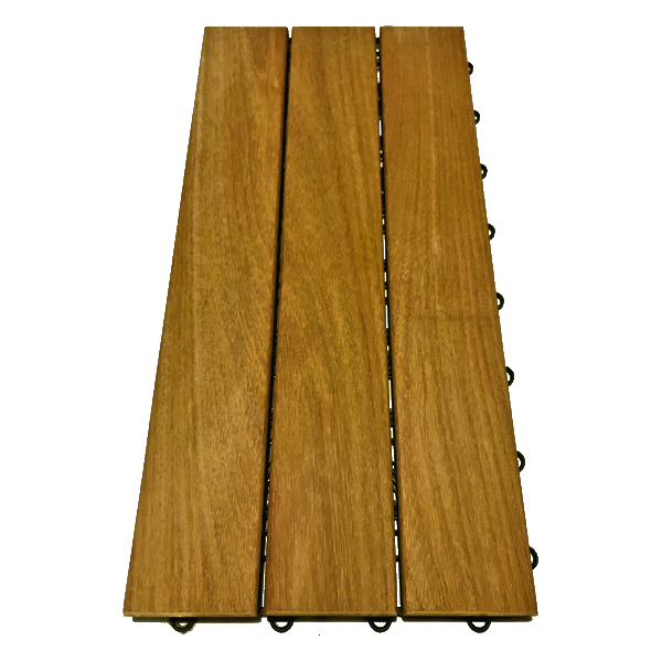 Deck De Madeira Modular 3 Ripas 30x60 Kit 72 Peças (12m²)