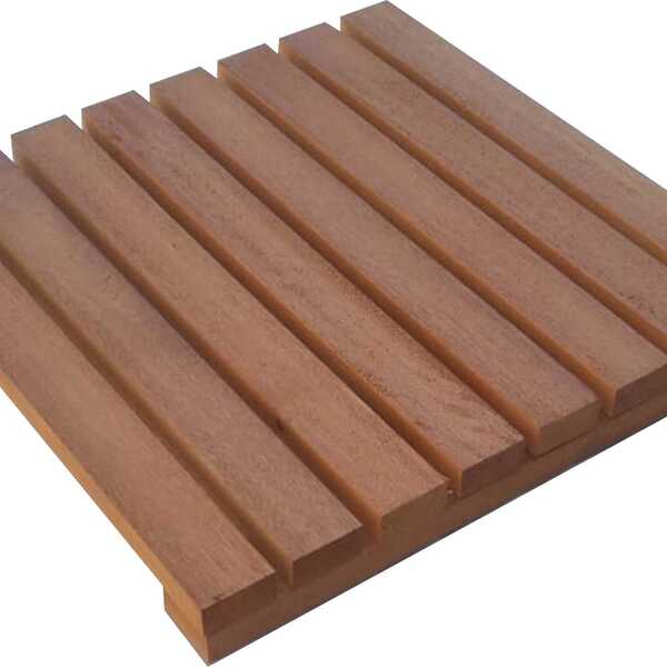 Deck De Madeira Modular 40x40 Cm Neonx Com Pintura - Verniz Mogno