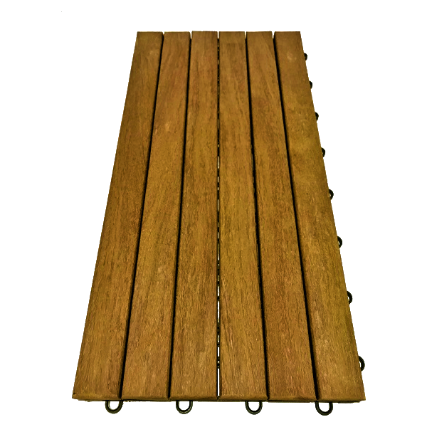 Deck De Madeira Modular 6 Ripas 30x60 Kit 12 Peças (2m²)