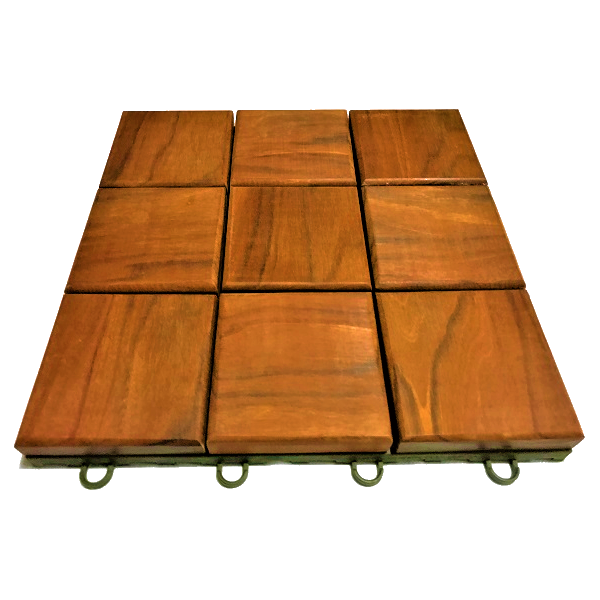 Deck De Madeira Modular Com Base Plástica Quadriculado 30x30