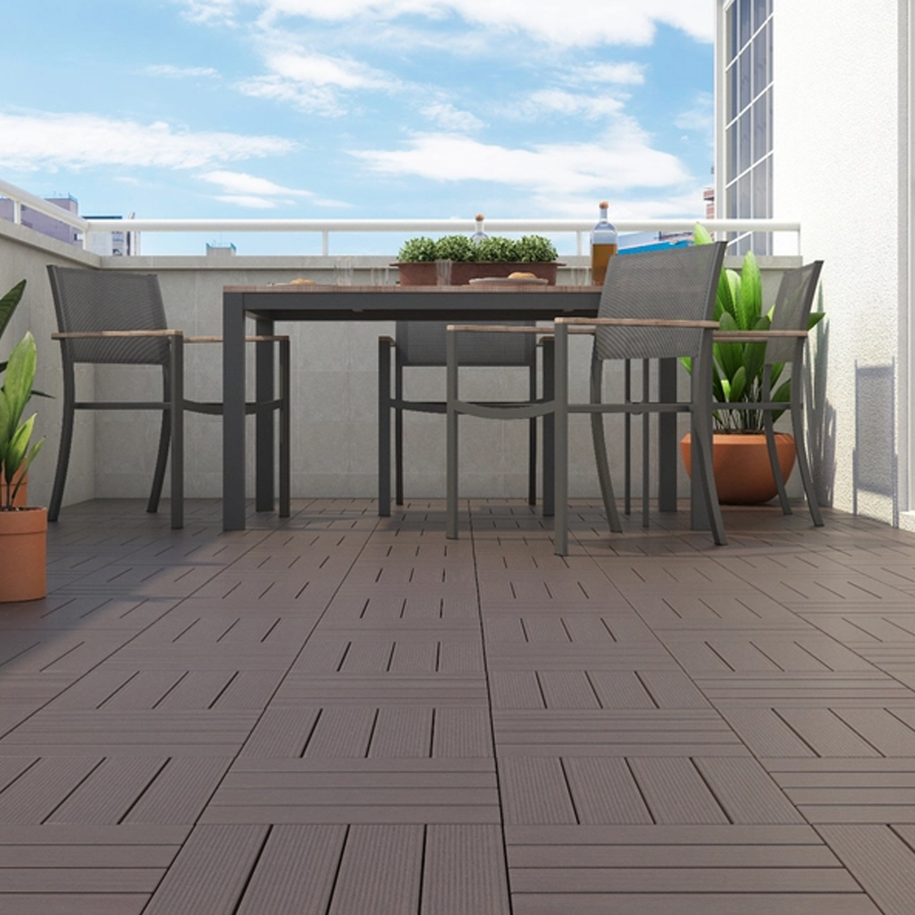 Deck Modular de Madeira Plástica 30x30cm Massol