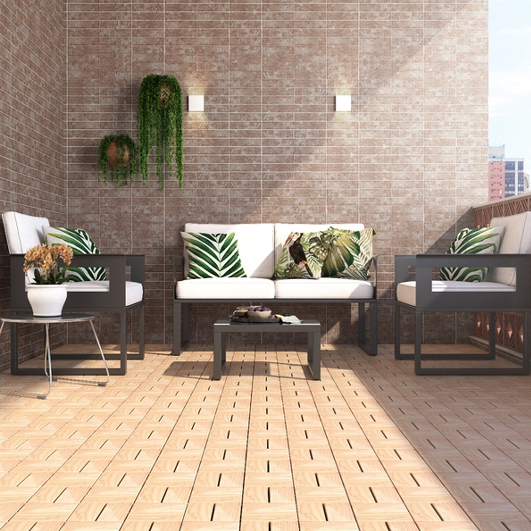 Deck Modular de Madeira Eucalipto 30x30cm Massol