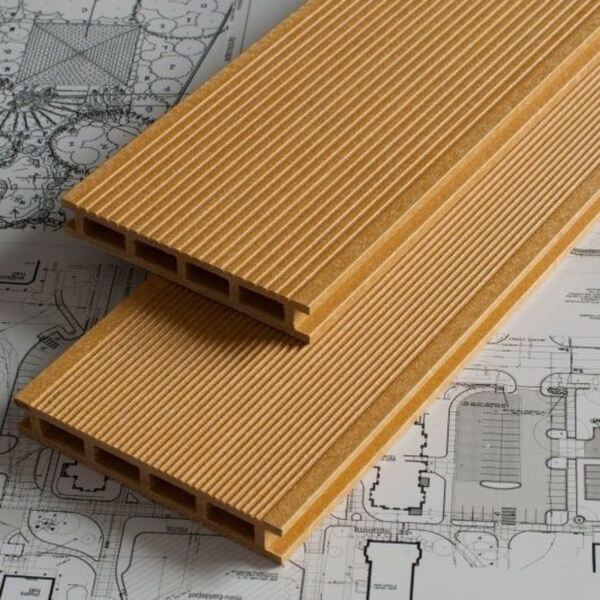 Deck Régua Em Wpc Cor Teca 0 406m² (2 90m X 14cm)