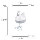 Decor Cerâmica Cute Hen Staring Pois Branco E Cinza 11 2x9x16