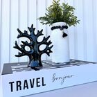 Decoração 3 Peças Livro Caixa, Vaso Branco E Enfeite Árvore