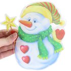Decoração Adesivo Gel Natal Boneco De Neve 18cm