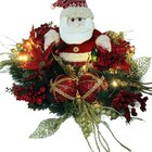 Decoração Arranjo De Mesa Natal Papai Noel Luzes Leds 60cm