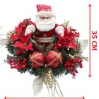 Decoração Arranjo De Mesa Natal Papai Noel Luzes Leds 60cm