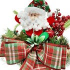 Decoração Arranjo De Mesa Papai Noel Natal Artesanal De 30cm