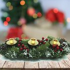 Decoração Arranjo De Mesa Para Velas Castiçal Natalino 40cm