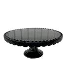 Decoração Boleira Cake Redonda Preta C/ Pé Em Cerâmica
