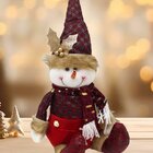 Decoração Boneco Neve Sentado Enfeite Tecido Natalino 40cm