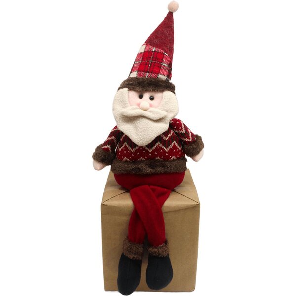 Decoração Boneco Papai Noel Natalino Com Pernas Moles 60cm