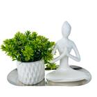 Decoração Casa Bandeja Metal + Mini Vaso + Escultura Mulher