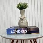 Decoração Casa Sala Livro Caixa + Vaso Garrafa Areia + Colar