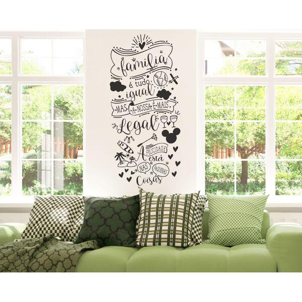 Decoração De Parede Frase Familia Igual Mas A Nossa E