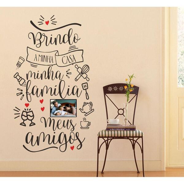 Decoração De Parede Frase Minha Casa E Para Foto Da Família