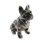 Decoração Dog Cachorro Bulldog Sentado Prata - Enfeite
