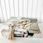 Decoração Dupla Livro + Colar De Mesa Japamala Artesanal