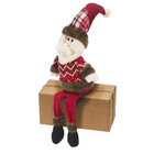 Decoração Dupla Natal Papai Noel E Alce Pernas Moles 56cm