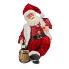 Decoração Enfeite Natal Papai Noel Com Barril De Vinho Em Res