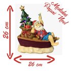 Decoração Enfeite Natal Papai Noel De Férias Resina 6 Leds Na