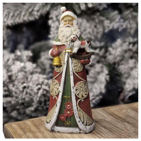 Decoração Enfeite Natal Papai Noel Em Resina 23cm