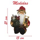 Decoração Enfeite Natal Papai Noel Sentado Com Movimento 21cm