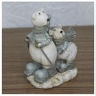 Decoração Enfeite Natal Urso Esquiador Em Resina 12cm