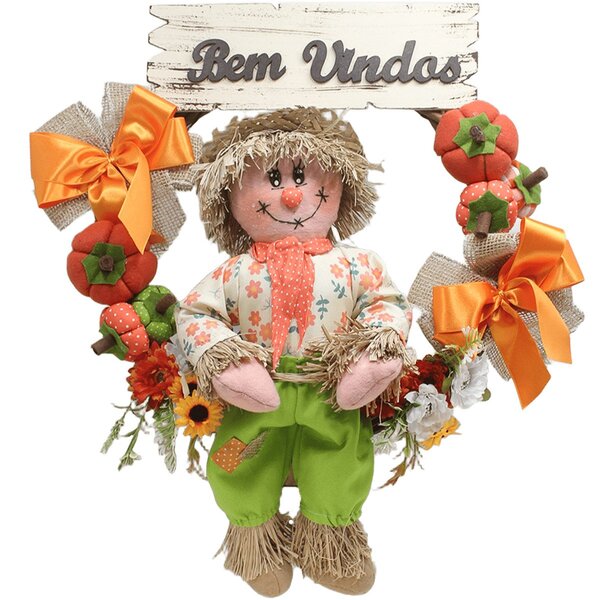 Decoração Guirlanda Festa Junina Caipira Com Abobora De 50cm