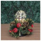 Decoração Lamparina Natal Enfeite Iluminado Natalino 21cm