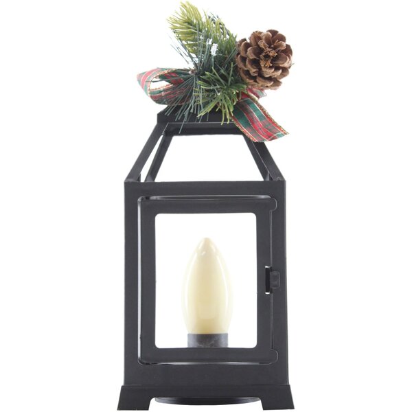 Decoração Lamparina Natal Enfeite Iluminado Natalino 31cm