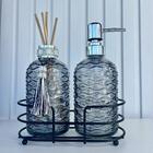 Decoração Lavabo Suporte Metal + Difusor + Porta Sabonete