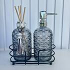 Decoração Lavabo Suporte Metal + Difusor + Porta Sabonete